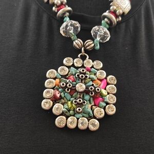 Colorful Beaded Pendant Necklace